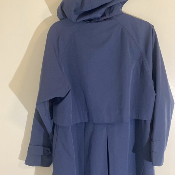 L.L. Bean Full Length Blue Purple Trench Coat Rain Jacket Women’s Small - Picture 3 of 11